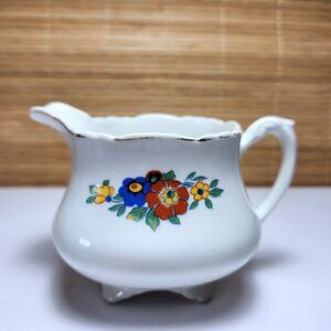 Wedgwood & CO. Footed Creamer Patricia Floral Milk Pitcher Dinnerware